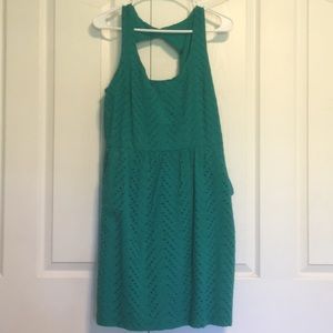 Aqua loft dress with keyhole back